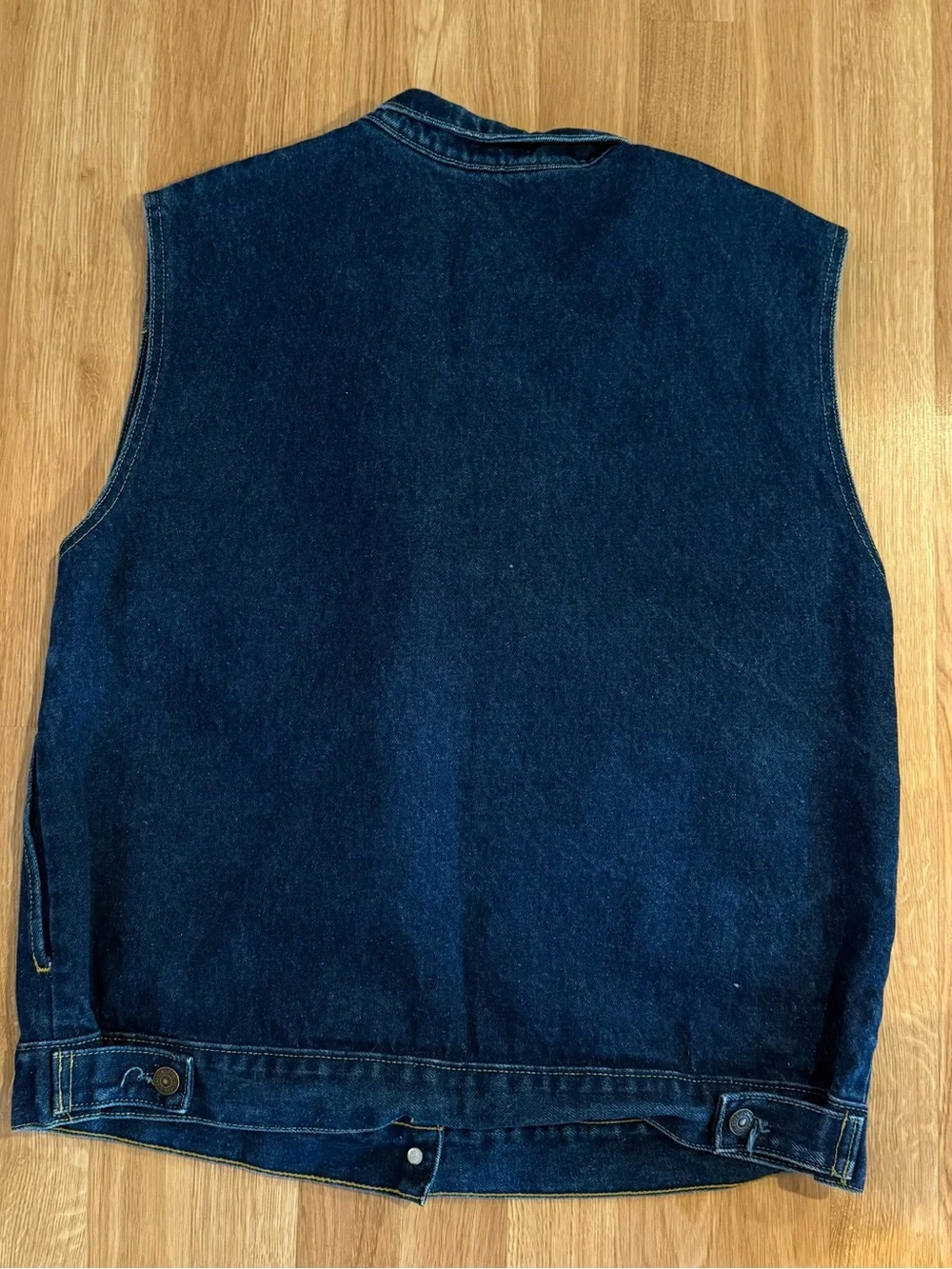 EUC Women’s Vtg 80 90's Levis Women Indigo Blue Jean Sleeveless Jacket Rocker-L - Picture 2 of 3